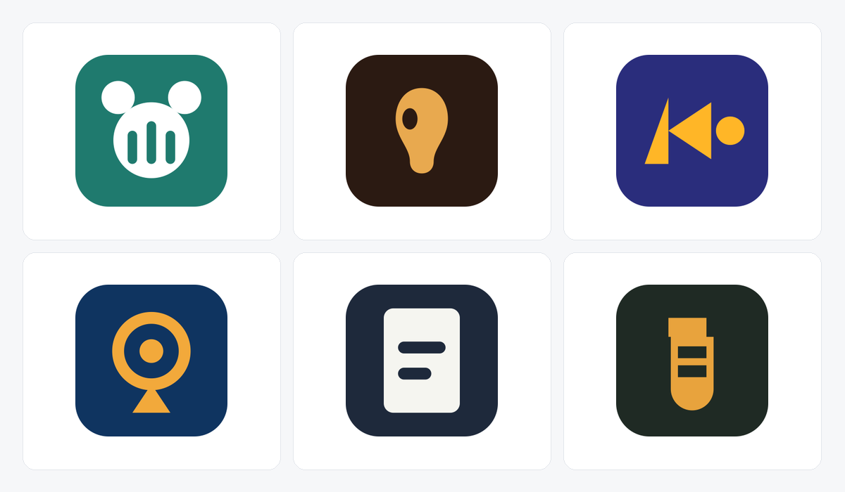 AI-generated brand marks across six industries