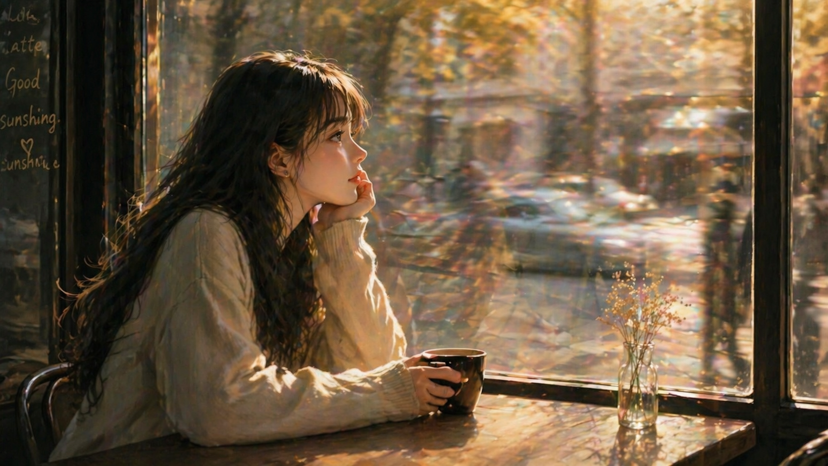 Cafe Aesthetic Anime Portrait