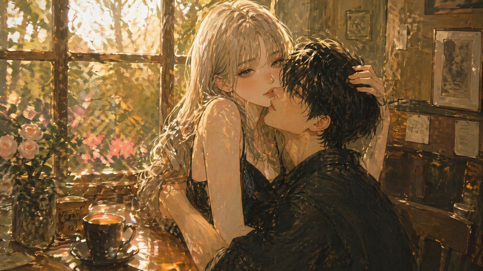 Painterly Cafe Romance Portrait