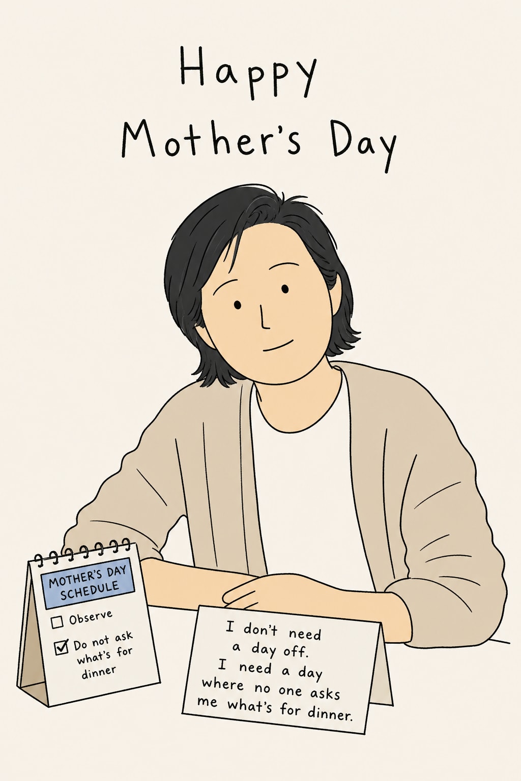 Mother's Day Card (Minimalist Flat Illustration)