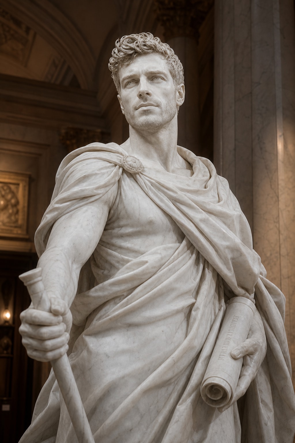 Carrara Marble Neoclassical Statue