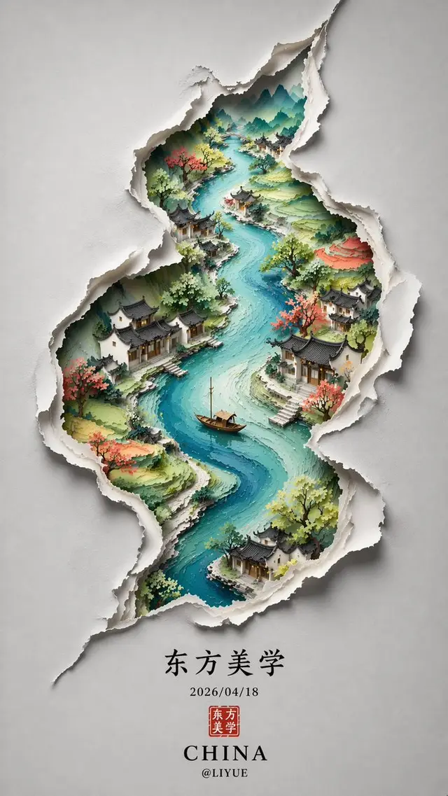 Chinese Minimalist S-Shaped Poster