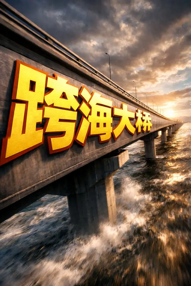Extreme Perspective Typography Bridge