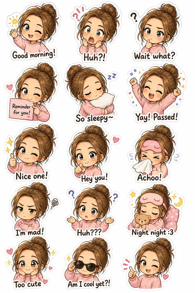Chibi Sticker Pack (Cute Expressions)