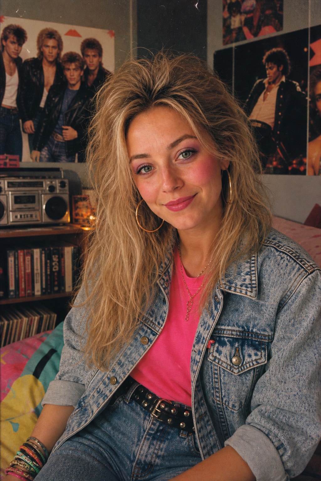 1980s photo prompt for girls — 完整 80s look — 成片