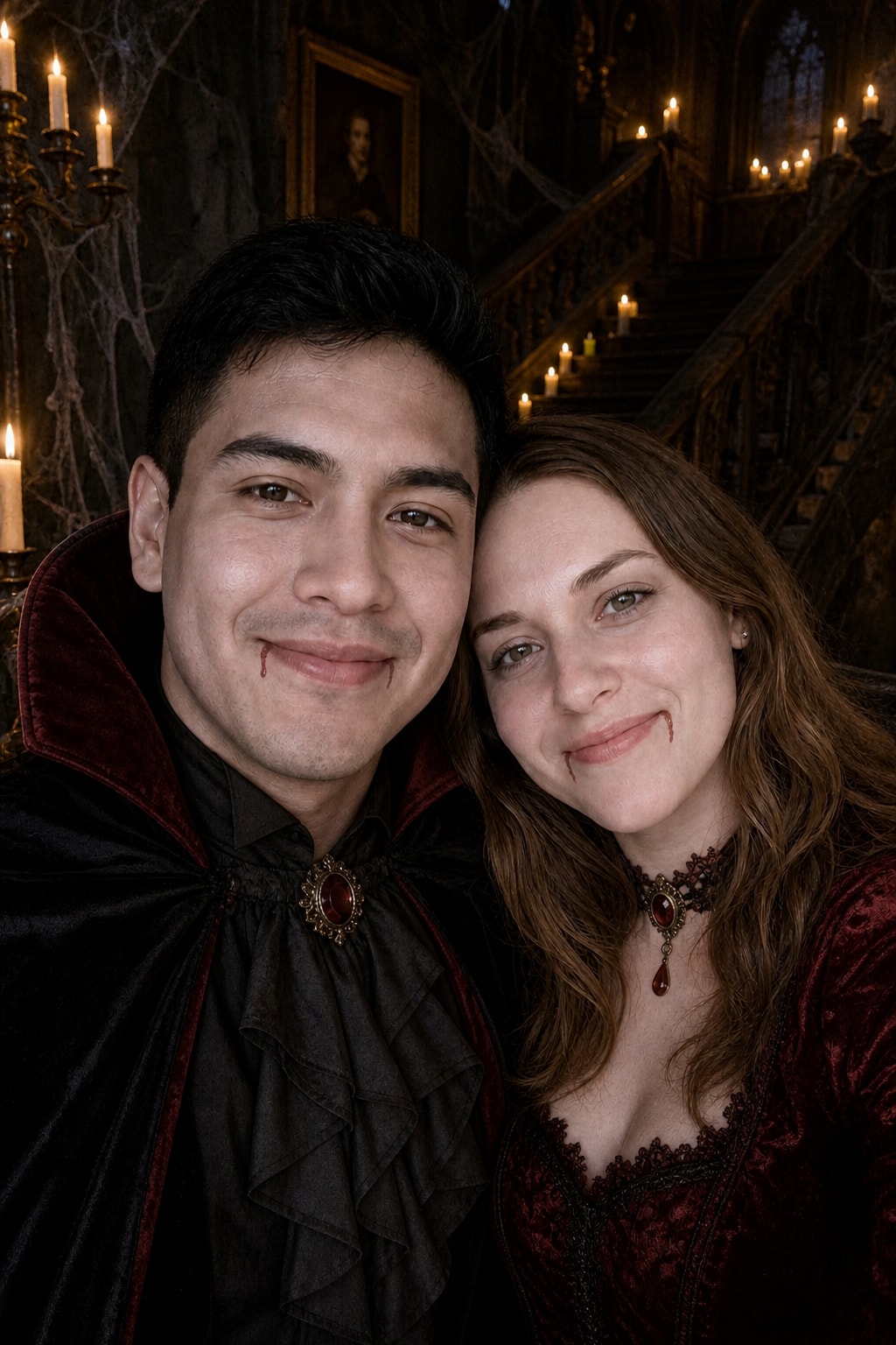Halloween couple costume — matching vampires — After