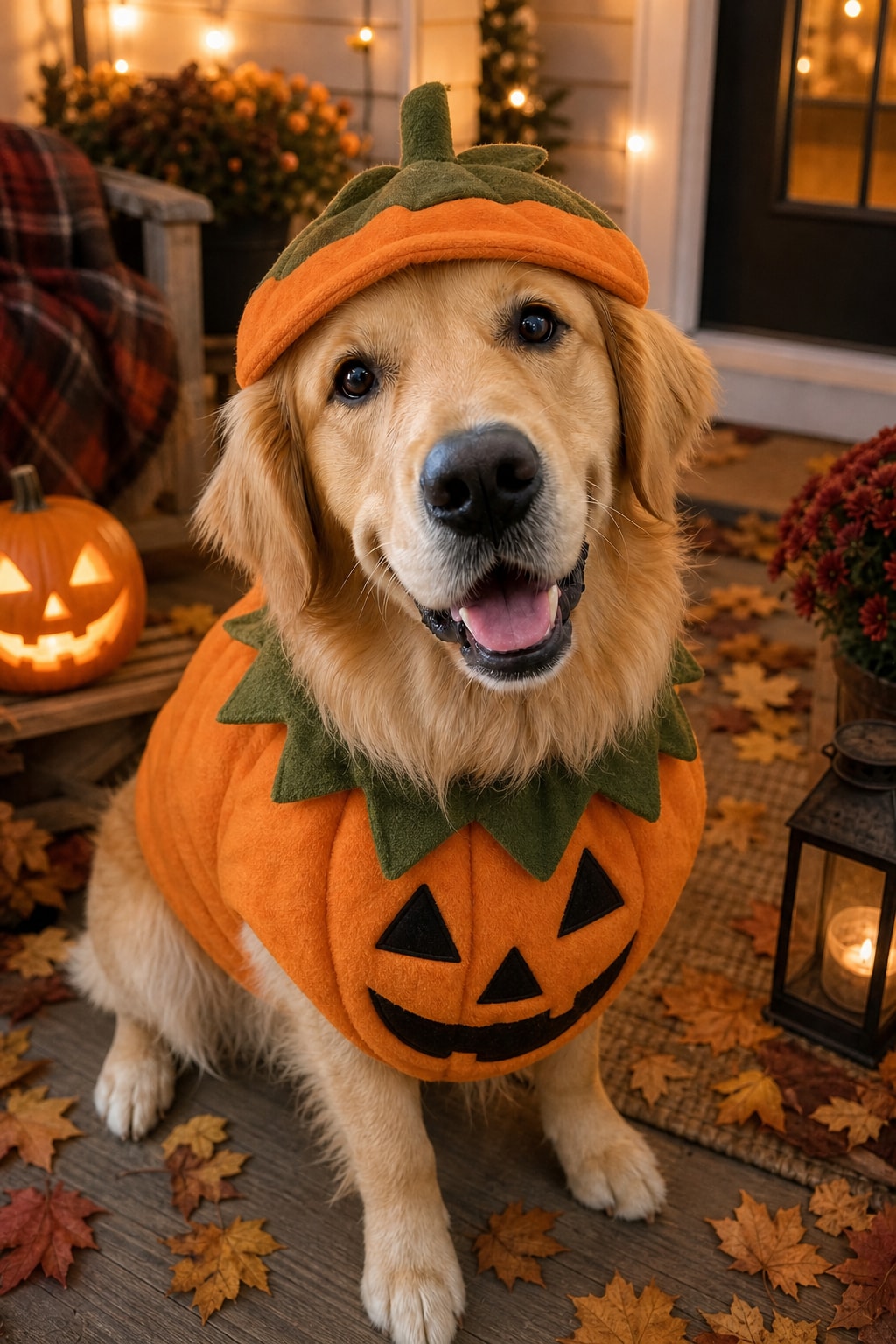 Pet Halloween costume — pumpkin dog or cat — After