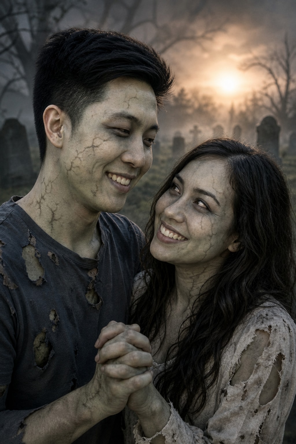 Zombie couple photo — a zombie love story — After