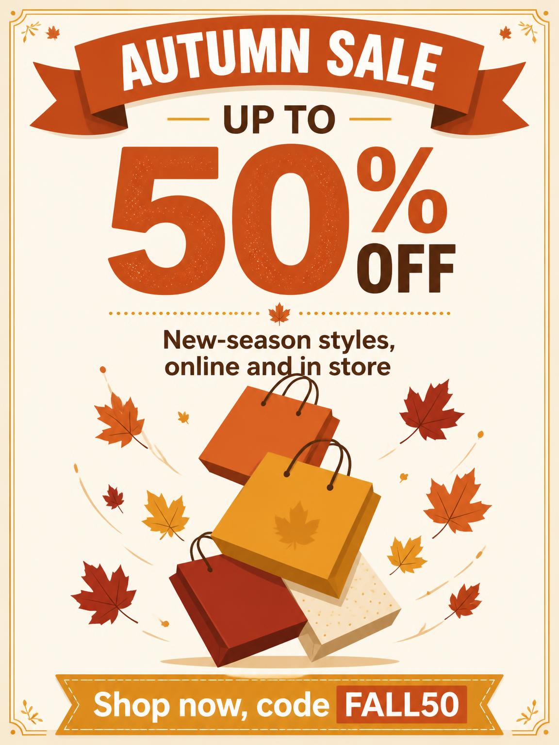 Seasonal sale poster with a giant headline made by the GPT Image 2 Poster Generator